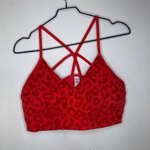 Balance Athletica Red Leopard print sports bra